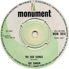 Joe Simon : No Sad Songs (7")