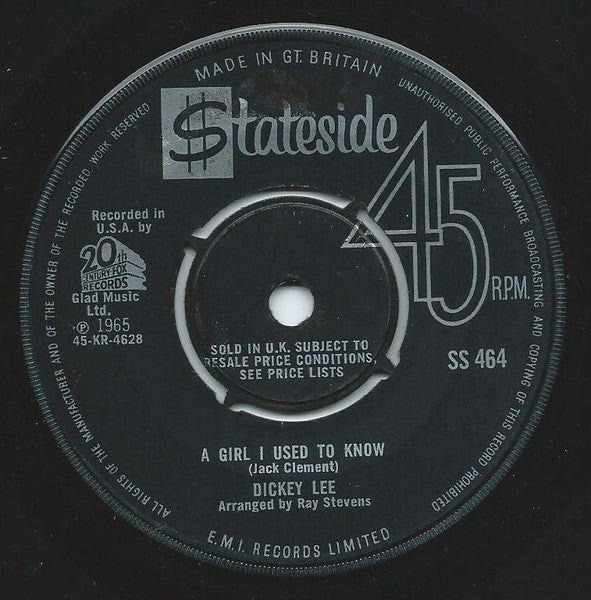 Dickey Lee : The Girl From Peyton Place (7")