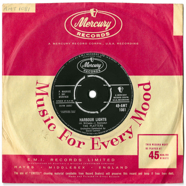 The Platters : Harbour Lights  (7", Single)