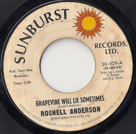 Roshell Anderson : Grapevine Will Lie Sometimes (7", Single)