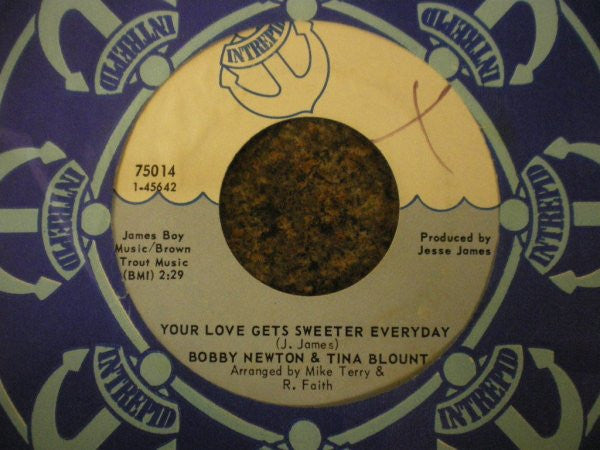 Bobby Newton & Tina Blount : Your Love Gets Sweeter Everyday (7", Single, Styrene)