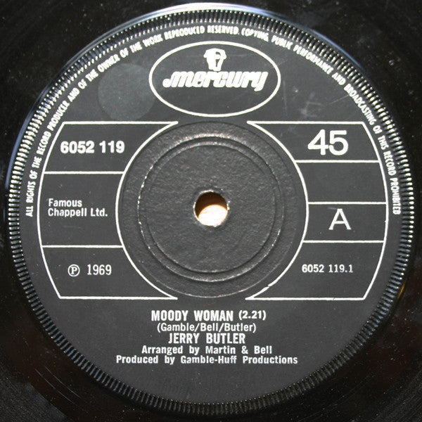 Jerry Butler : Moody Woman (7", Single, Sol)