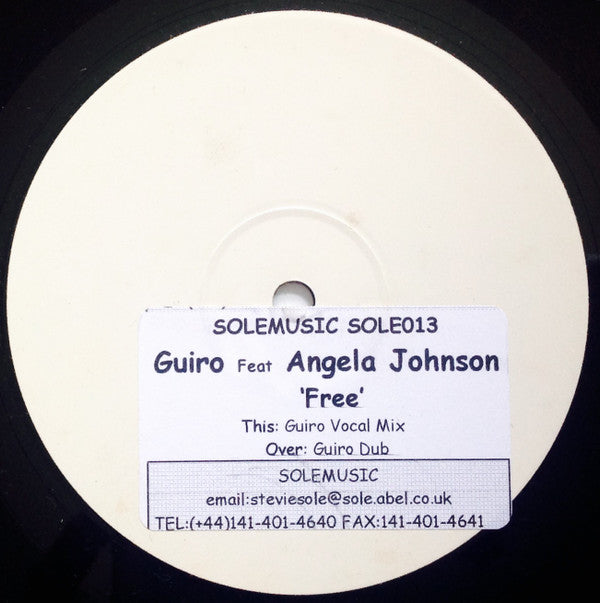 Guiro Feat. Angela Johnson : Free (12", Promo, W/Lbl)