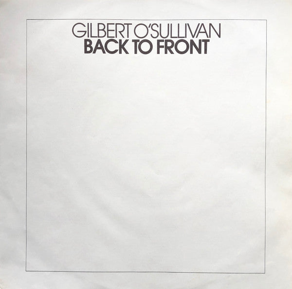 Gilbert O'Sullivan : Back To Front (LP, Album)