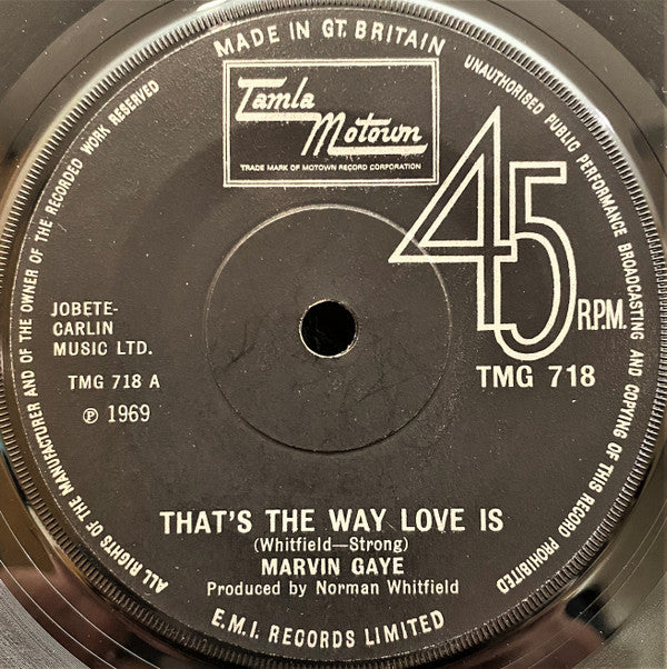Marvin Gaye : That's The Way Love Is  (7", Single, Sol)