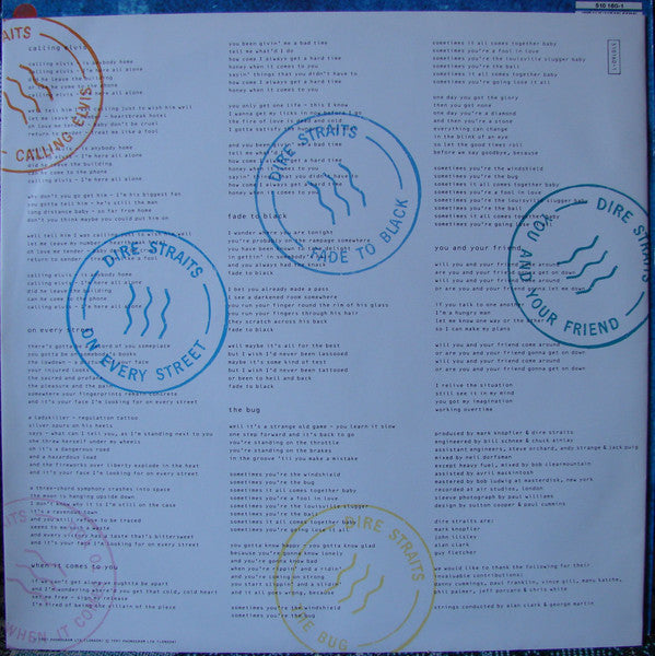 Dire Straits : On Every Street (LP, Album, EMI)