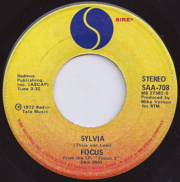 Focus (2) : Sylvia / Love Remembered  (7")