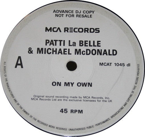 Patti LaBelle & Michael McDonald : On My Own (12", Promo)