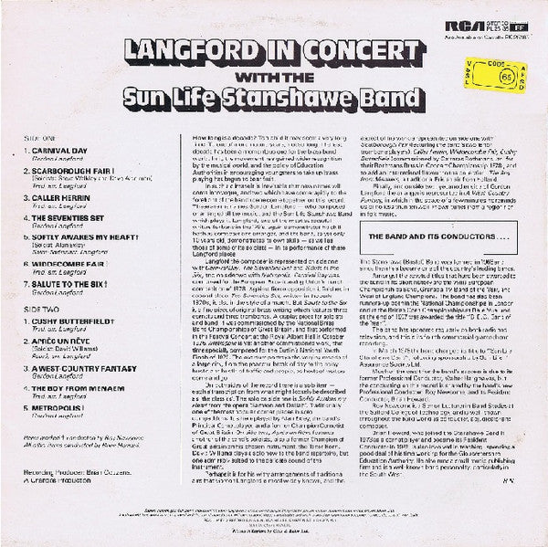 The Stanshawe Band : Langford In Concert With The Sun Life Stanshawe Band (LP, Album)