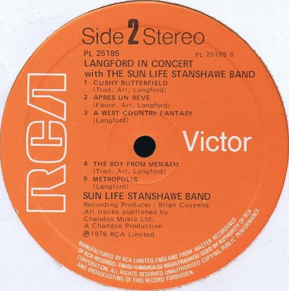 The Stanshawe Band : Langford In Concert With The Sun Life Stanshawe Band (LP, Album)