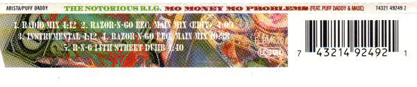 Notorious B.I.G. Featuring Puff Daddy & Mase : Mo Money Mo Problems (CD, Single)