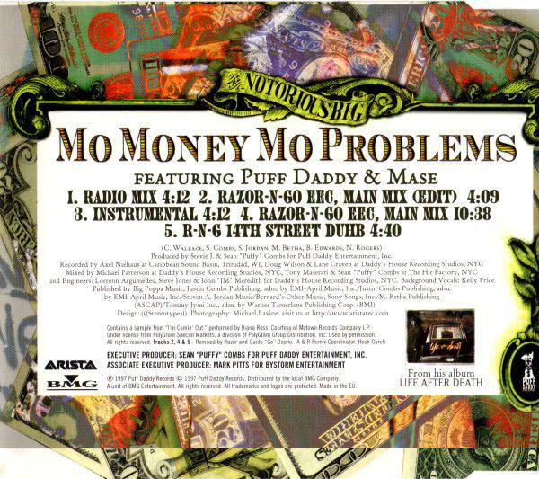 Notorious B.I.G. Featuring Puff Daddy & Mase : Mo Money Mo Problems (CD, Single)