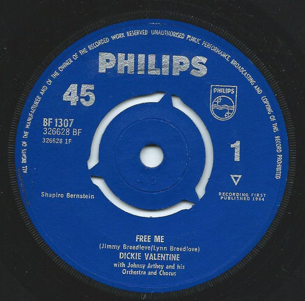 Dickie Valentine : Free Me (7")