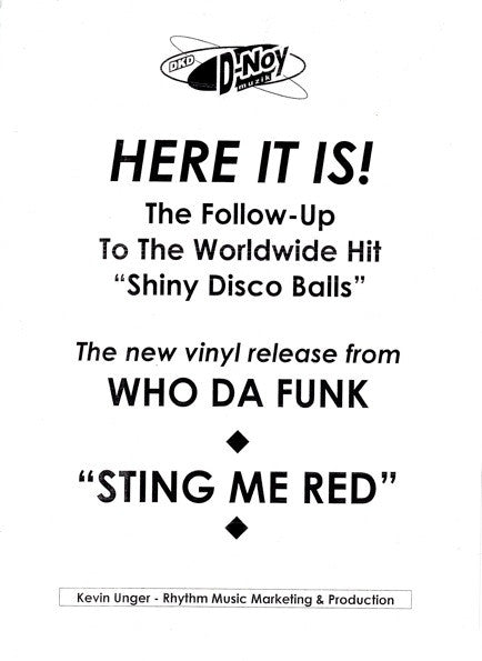 Who Da Funk Feat. Terra Deva : Sting Me Red (Clever) (12", Promo)