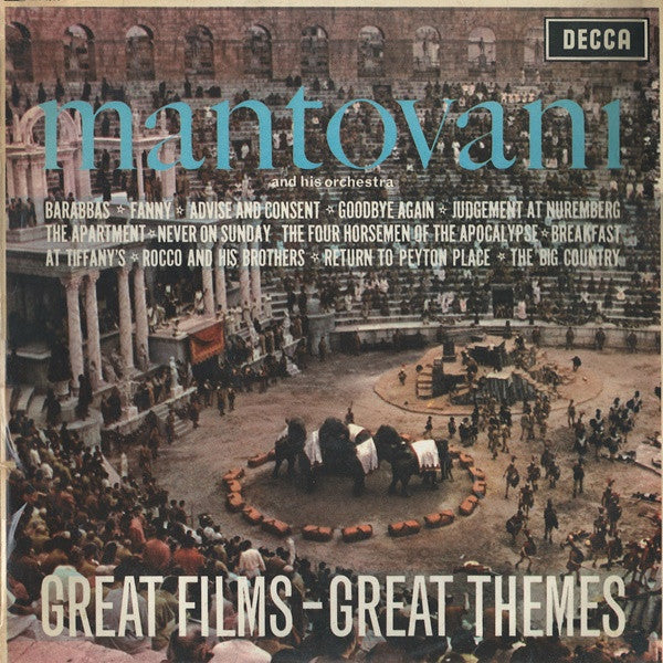 Mantovani And His Orchestra : Great Films - Great Themes (LP, Mono)