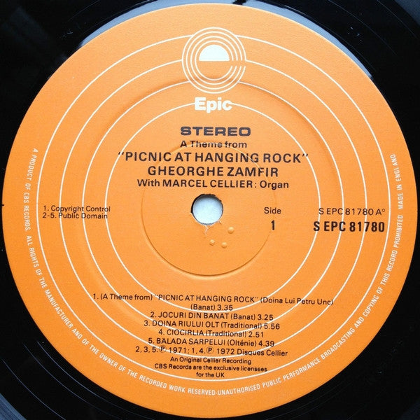 Gheorghe Zamfir : A Theme From Picnic At Hanging Rock (LP, Album)