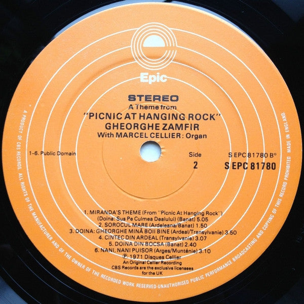 Gheorghe Zamfir : A Theme From Picnic At Hanging Rock (LP, Album)
