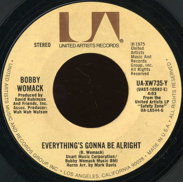 Bobby Womack : Where There's A Will, There's A Way (7", Single, Styrene)