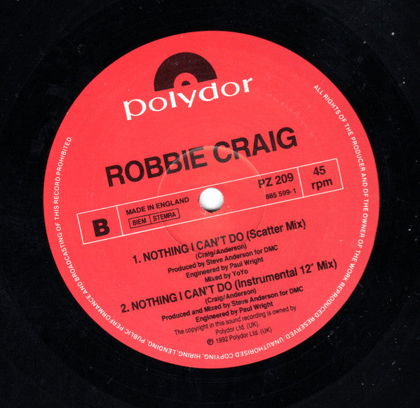 Robbie Craig : Nothing I Can't Do (12")