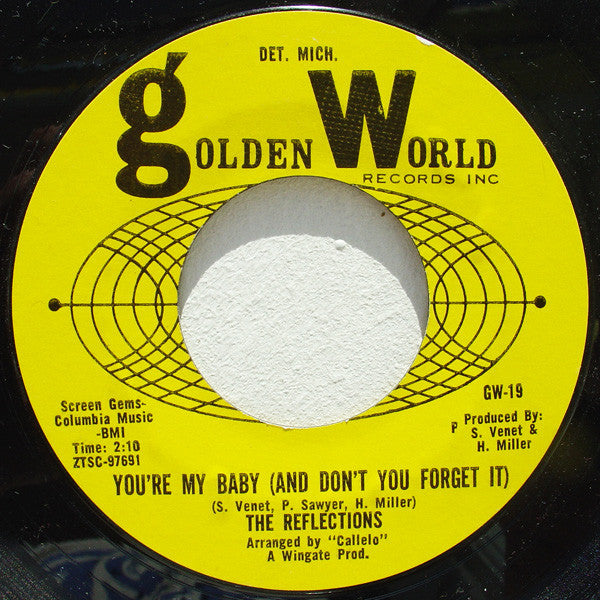 The Reflections (2) : Shabby Little Hut / You're My Baby (And Don't You Forget It) (7", Mono, Ter)