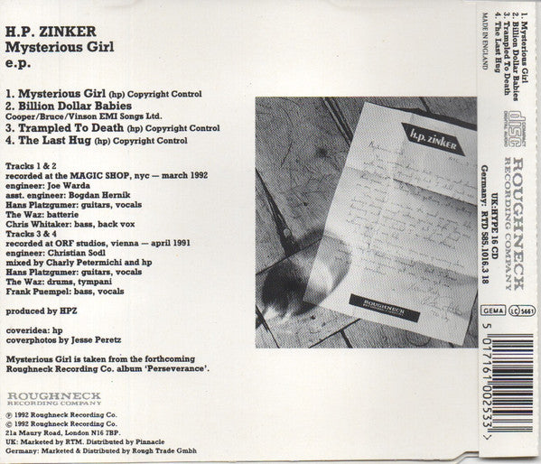 H.P. Zinker : Mysterious Girl E.P. (CD, EP)
