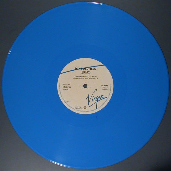 Mike Oldfield : Guilty (12", Single, Blu)