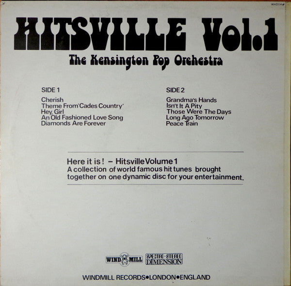 The Kensington Pop Orchestra : Hitsville Vol. 1 (LP, Album)