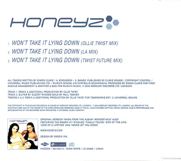 Honeyz : Won't Take It Lying Down (CD, Single)