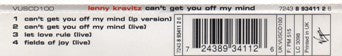Lenny Kravitz : Can't Get You Off My Mind (CD, Single)