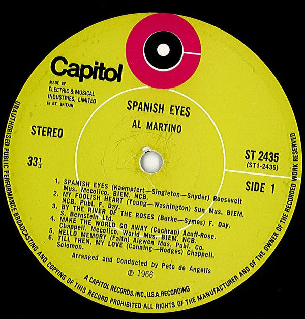 Al Martino : Spanish Eyes (LP, Album)