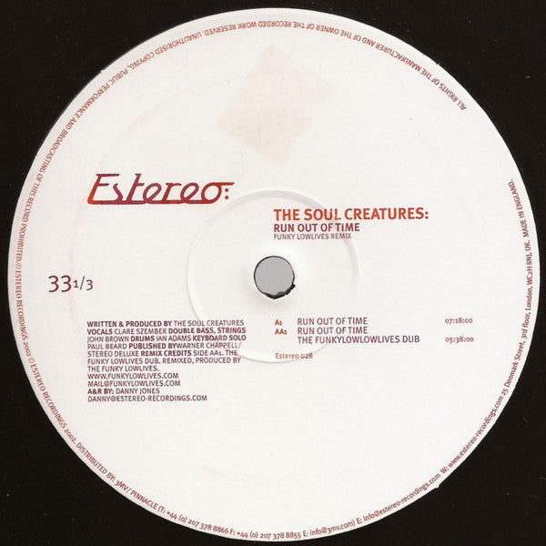 The Soul Creatures : Run Out Of Time (12")