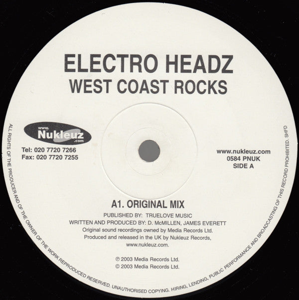 Electro Headz : West Coast Rocks (12")