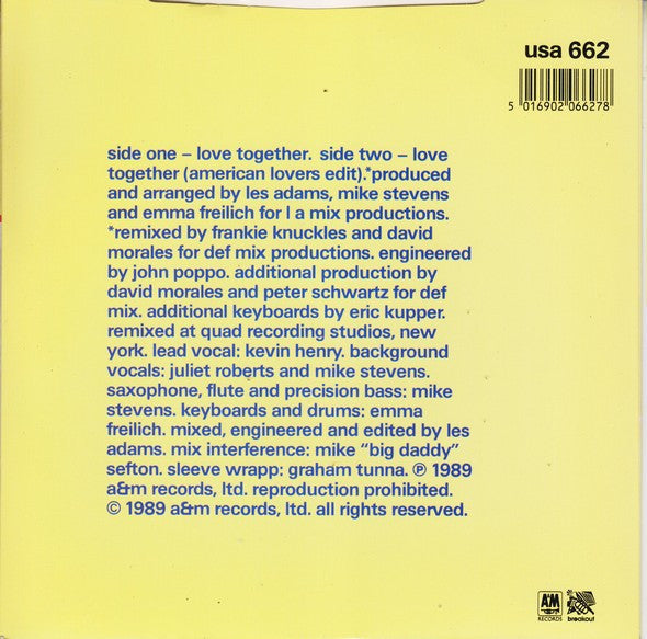 L.A. Mix Featuring Kevin Henry : Love Together (7", Single)