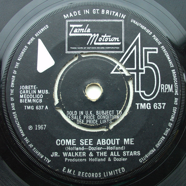 Junior Walker & The All Stars : Come See About Me  (7", 4-P)
