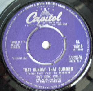 Nat King Cole : That Sunday, That Summer / Mr. Wishing Well (7")