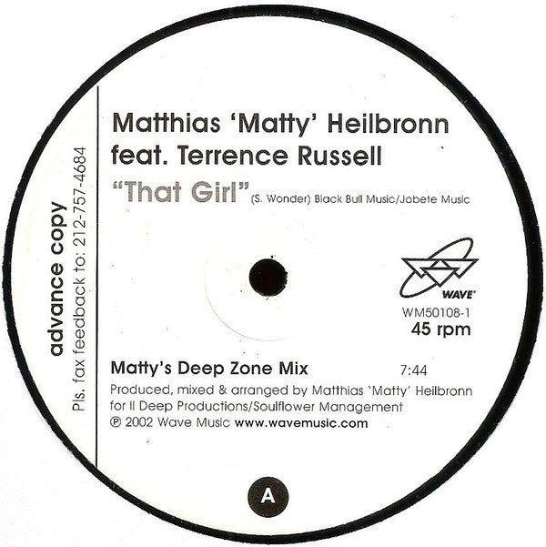Matthias Heilbronn : That Girl (12", Promo, Adv)