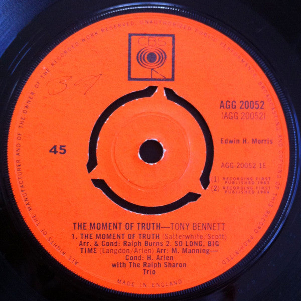 Tony Bennett : The Moment Of Truth (7", EP, Kno)