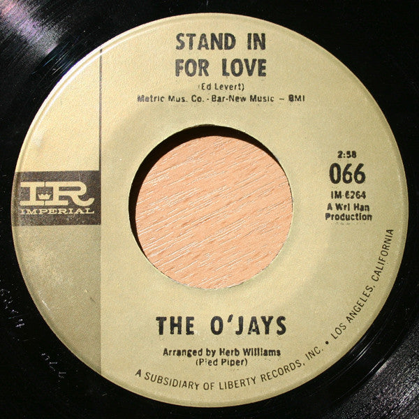 The O'Jays : Lonely Drifter / Stand In For Love (7")