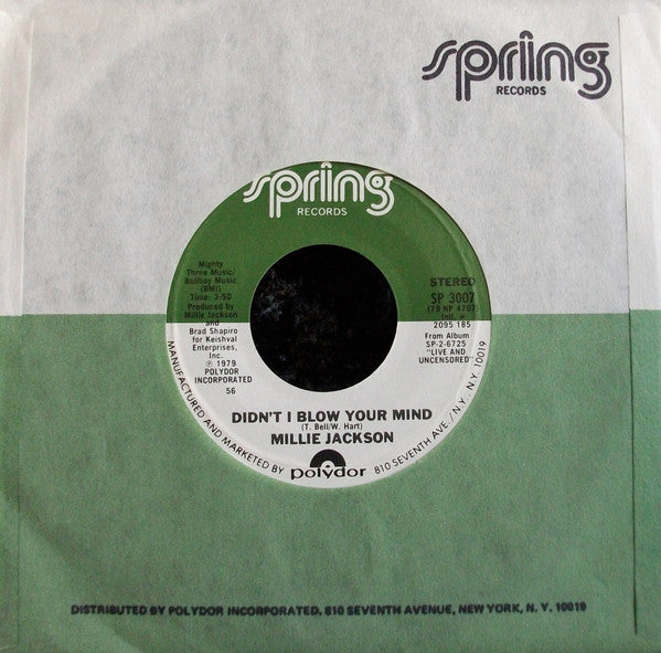 Millie Jackson : Didn't I Blow Your Mind (7", Styrene, Pit)