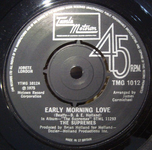 The Supremes : Early Morning Love (7")