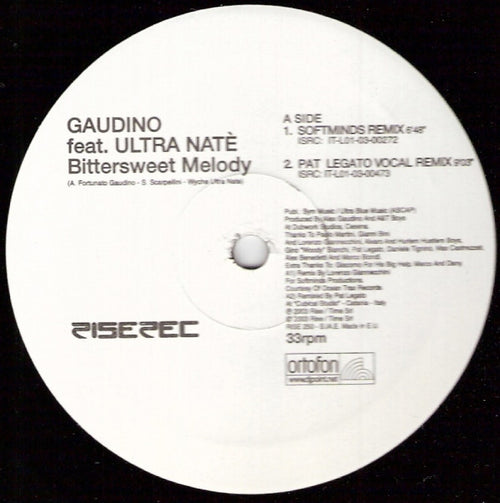 Alex Gaudino Feat. Ultra Naté : Bittersweet Melody (12")