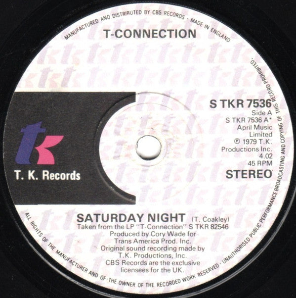 T-Connection : Saturday Night (7", Single)