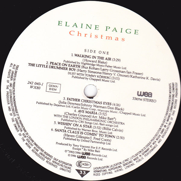 Elaine Paige : Christmas (LP)