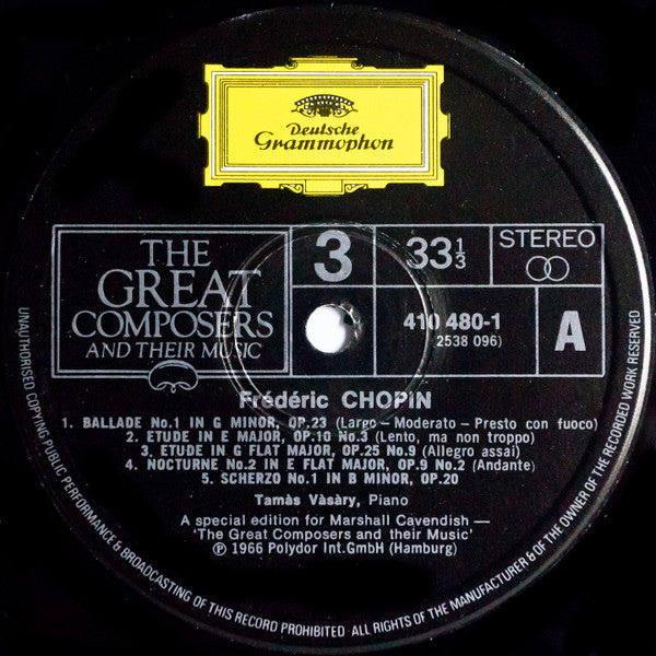 Frédéric Chopin / Tamás Vásáry : Chopin: Piano Recital (LP)