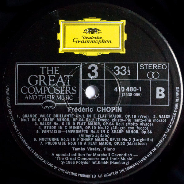 Frédéric Chopin / Tamás Vásáry : Chopin: Piano Recital (LP)