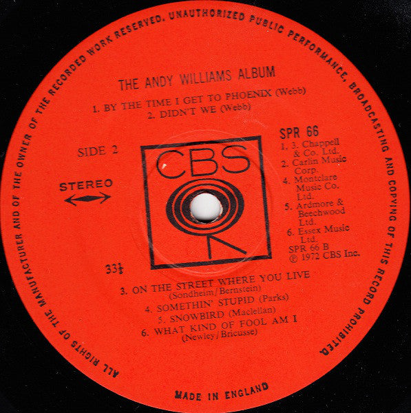 Andy Williams : The Andy Williams Album (LP, Comp)