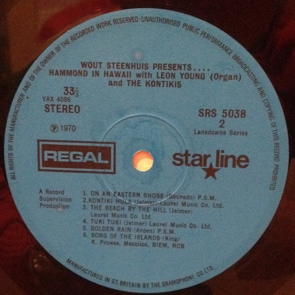 Wout Steenhuis Presents Leon Young (Organ) And The Kontikis : Hammond In Hawaii (LP)