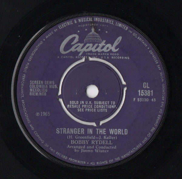 Bobby Rydell : Diana / Stranger In The World (7", Single)