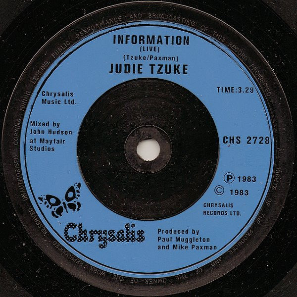 Judie Tzuke : Jeannie No (7", Single, Blu)