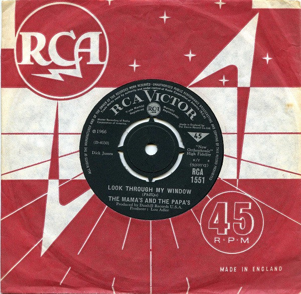 The Mamas & The Papas : Look Through My Window (7", Single)